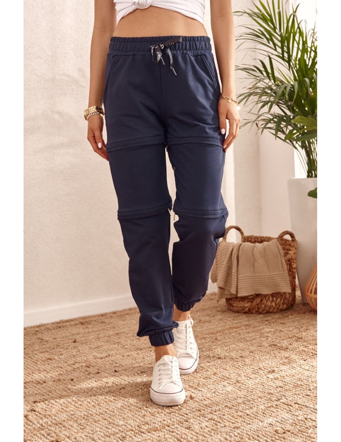 Navy blue three-piece trousers FI601 - Online store - Boutique